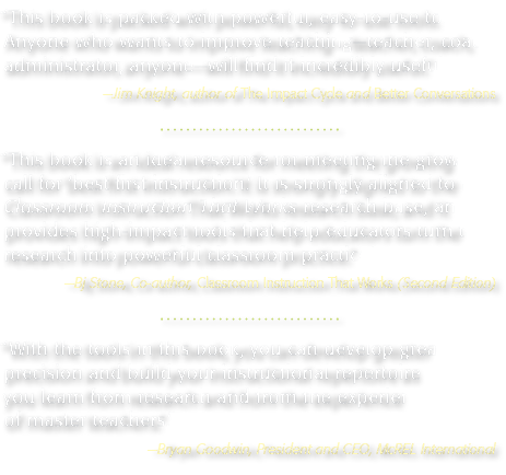 Here’s what top experts are saying about Tools for Classroom Instruction That Works: